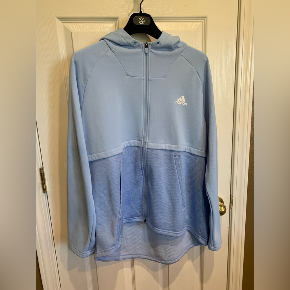 adidas Pastel Blue Full-Zip Hooded Jacket